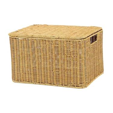 Imagem de IEUDNS Cesto de vime ao desgaste, prático e ideal para guardar utensílios diversos na cozinha, escritório e despensa, 36.5 Cm X 26 Cm X