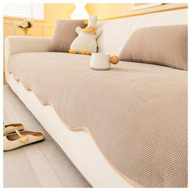 Imagem de SPXMQSS Capas de sofá para sofá secional, capas de assento de sofá de chenille, capa de sofá supermacia de 1/2/3/4 lugares, universal, antiderrapante, capa de sofá C 45 x 45 cm