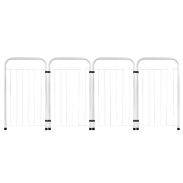 Imagem de Nakagawa Cercado de Segurança Dobrável para Pets, Metal, 4 Módulos, 51cm Altura, 138cm Largura, Ideal para Cães Filhotes, Proteção para Portas, com Kit de Fixação (Branco)