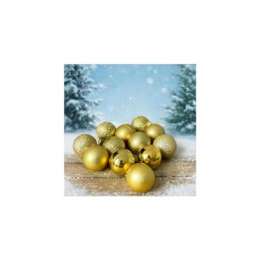 Imagem de Kit Bolas Enfeite de Natal, Rose Gold, 24 Peças, 6cm Diâmetro, Plástico, Decoração para Árvore