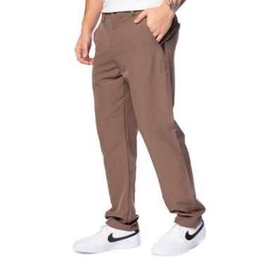 Imagem de Calça Masculina Gangster Tactel Reta Marrom, Marrom, 44