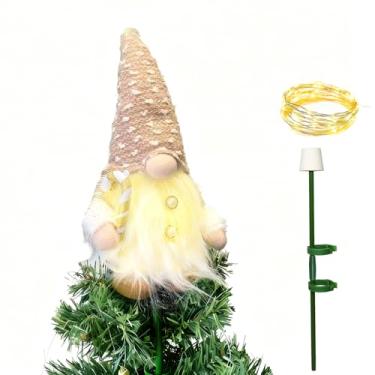 Imagem de Topper de árvore de Natal de gnomo de 30,5 cm, enfeite de árvore de gnomo sueco com suporte, enfeites de Natal, Papai Noel, decorações de Natal de pelúcia, decoração de casa, enfeite de árvore de