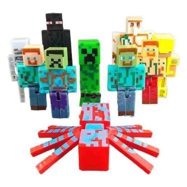 Imagem de Cartela 10 Boneco Minecraft My Home + 2 Blocos