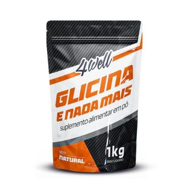 Imagem de Glicina Em Pó 100% Pura Com laudo 4well Peso:1kgSabor:Sem sabor, 1kg, 