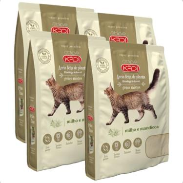 Imagem de Kit 4 Unidades Areia Higiênica Biodegradável de Grãos Mistos de Milho e Mandioca para Gatos 2 kg