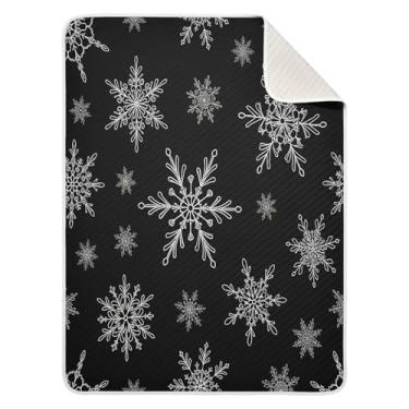 Imagem de Wassud Cobertor de flocos de neve brancos para meninos e meninas, cobertor aconchegante de algodão essencial para recém-nascidos, para berçário, viagem, berço, carrinho 76 x 101 cm