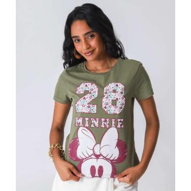 Imagem de Blusa Feminina Minnie Manga Curta Verde-15023 - Disney, Verde, G