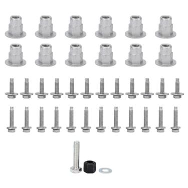 Imagem de Fabater Kit de Montagem de Hardware de Passo Lateral, Kit de Montagem de Parafuso de Pedal de Carro de Liga de Aço 68193128AB para 1500 2500 3500 4500 5500, 39 Pacotes