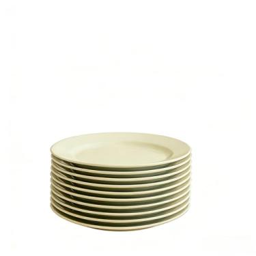 Imagem de Jogo de Pratos de Jantar - Kit 12 Pratos (6 Rasos + 6 Fundos) Vidro Temperado Branco Opaline, Resistente ao Micro-ondas/Lavadora, Ideal para Almoço, Jantar, Hotel ou Festas Familiares(12 Pratos,Fundo)