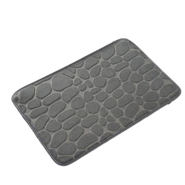 Imagem de Tapete De Banheiro Soft Macio Secagem Rápida 60x40cm Antiderrapante(3,PARALELEPIPEDO CINZA)