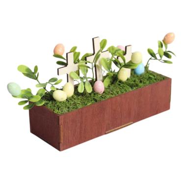 Imagem de TOYANDONA Decoração de de Páscoa Bonsai Com Cruz - Enfeite de Mesa Artesanal Em Formato de Artificial para Decoração de Mesa de Festa de Páscoa
