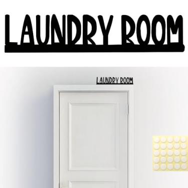 Imagem de Goodangie00 Decoração de arte de parede para porta de lavanderia, moldura de porta de madeira de 28 cm, decoração de canto para casa de fazenda, prateleira, banheiro, presente de inauguração de casa