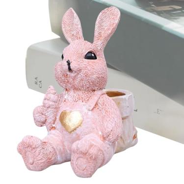 Imagem de Estatueta de Páscoa - Enfeites Adoráveis de Coelho para Colecionadores - Decoração De Jardim Em Resina Com Estátua De Coelho,Para Sala De Estar Prateleira Escritório Quarto De