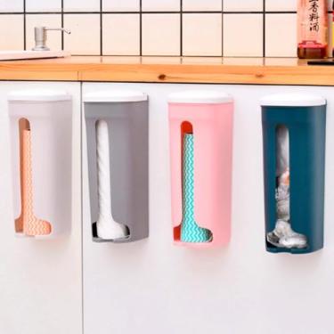 Imagem de Porta Sacola Dispenser Parede Puxa Saco Organizador