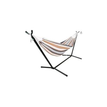 Imagem de Suporte para Rede de Descanso, Aço Preto, Ajustável 6 Níveis, 150x100x115 cm, Capacidade 150 kg, com Ganchos e Travas, para Jardim e Varanda