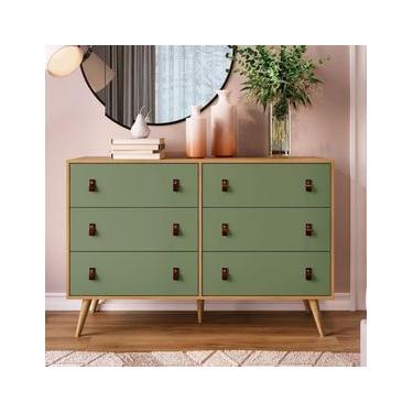 Imagem de Cômoda Genialflex Amber com 6 Gavetas e 136,4cm de Largura Verde