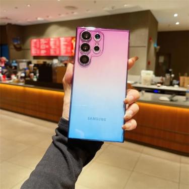Imagem de Capa de silicone macio de cor gradiente de luxo para Samsung S24 Ultra S23 S22 Plus S21 S20 FE A14 A54 A34 A53 A23 A52 Capa transparente para telefone, b, para Samsung S23