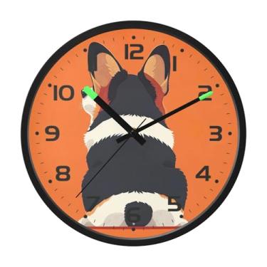 Imagem de SEHANY Relógio de parede de cachorro fofo, silencioso, sem tique-taque, operado por bateria, controle de som, luz noturna, relógios de parede para sala de estar, cozinha, quarto, escritório, decoração
