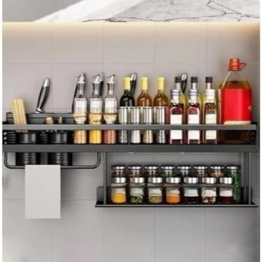 Imagem de Suporte para Temperos de Cozinha，Prateleira de Parede para Cozinha Porta Tempero Condimentos(50m)