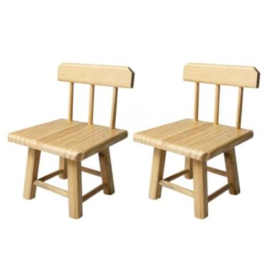 Imagem de Banquinho Madeira Maciça com Encosto 20cm Para Cozinha(2,COM VERNIZ)