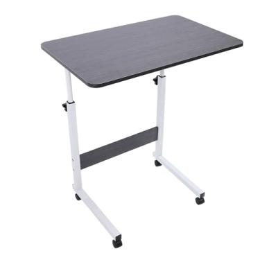 Imagem de ZJchao Mesa Sobreposta Com Rodas, Altura Rolante, Carrinho para Laptop, Mesa Móvel Em Forma de C, para Uso Doméstico Em Hospital, Ferro de Madeira, 60x40cm (Preta)