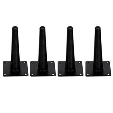 Imagem de TRGCJGH Penteado dourado para móveis pernas de sofá 4 peças pernas de armário de metal pernas de sofá modernas para cômoda suporte de TV mesa lateral, C-3,9 polegadas
