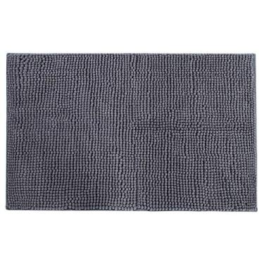 Imagem de Ainoli Chenille Antiderrapante Absorvente de Água Tapete Antiderrapante Banheiro Sala de Estar (Cinza Escuro)