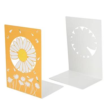 Imagem de ZJchao Estante de Livros de Metal Antiderrapante, Estável, Rolha de Livros, Resistente à Ferrugem, Organizador de Mesa para Casa, Escritório, Escola, Biblioteca, Ferro, 2 Peças, 6,0 (margarida)