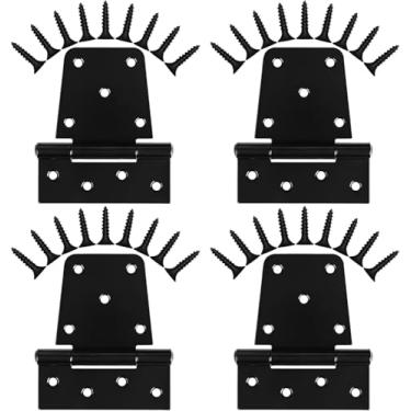 Imagem de ULTDIYER Dobradiças de portão resistentes, dobradiças de porta de cerca de 8,5 cm dobradiça de alça de portão durável, para cercas de madeira, porta de celeiro, 4 peças