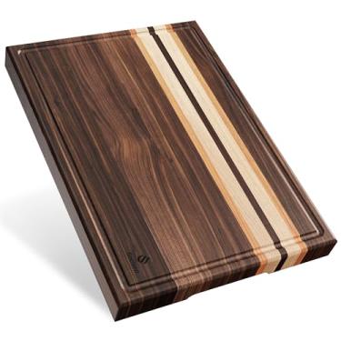 Imagem de Tábua de cortar, tábua de cortar madeira, tábua de charcutaria dupla face, tábua de servir, cozinha, essencial, casa, aquecimento, anfitriã, presente bandeja de servir para Natal, casamento