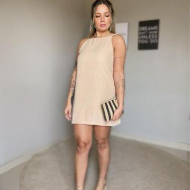 Imagem de Vestido Crepe Sensual Feminino Duna Alça Regulável - Bliss, Nude, P