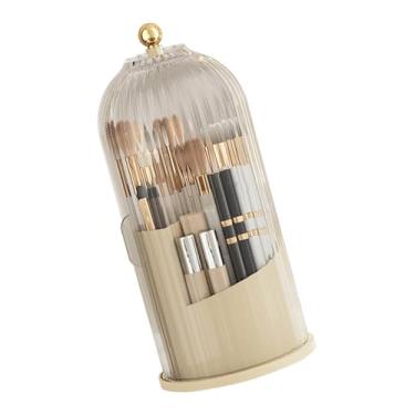 Imagem de Cryfokt Suporte Giratório para Pincéis de Maquiagem Vitrine Transparente Com Porta Deslizante para Organizar Pincéis de Maquiagem, Batons e Lápis de Sobrancelha para Uso Doméstico e Em Viagens de