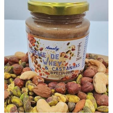 Imagem de Creme de WHEY e CASTANHAS com Speculoos e 30% de PROTEÍNA - 250g Amely