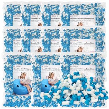 Imagem de HONEHO Enchimento de saco de feijão de espuma viscoelástica desfiada de 25 kg, partículas de gel adicionadas confortáveis e macias, muito adequadas para encher pufes, travesseiros, camas de cachorro