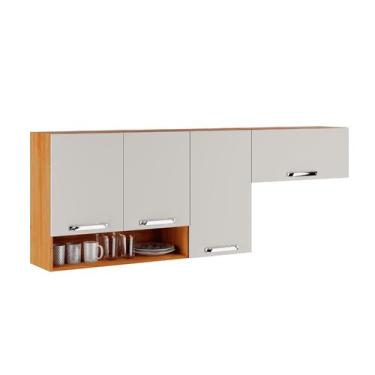 Imagem de Armario Aereo para Cozinha Vegas em MDP com Nicho 4 Portas Itatiaia, C