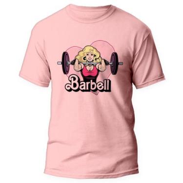 Imagem de Camiseta Barbie BodyBuilder Treino Fofo Academia Rosa 5, Rosa, XG