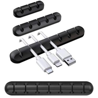 Imagem de Organizador Fios Mesa Adesivo 3 5 7 Cabos Escritório Office - Amillus