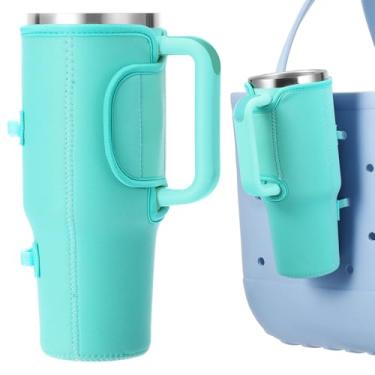 Imagem de FillTouch Suporte de copo compatível com Stanley 1,134 g, acessórios de bolsa para bebês/original-grande, suporte de bebida para bolsa de praia (estilo puro, azul-petróleo)