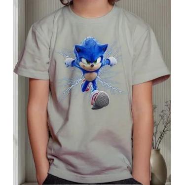 Imagem de Camisa Camiseta Juvenil Infantil Menino Menina Desenho Soni c Ouriço A