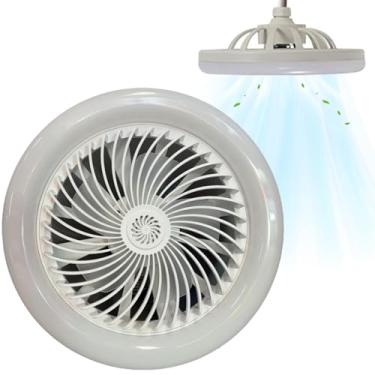Imagem de Luz LED para ventilador, ventilador com luz | Luz LED com ventilador de soquete pequeno - Luminárias de teto com ventilador ajustável, ventilador de teto moderno com luz para maior conforto