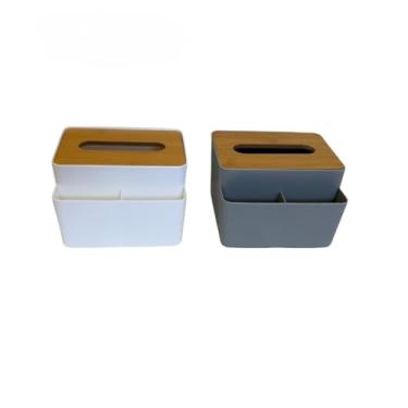 Imagem de Porta Lenço Guardanapo de Bambu - Caixa Organizadora Multiuso, Design Moderno com Elegância e Praticidade, para Residência e Comércio (1 Aleatório)