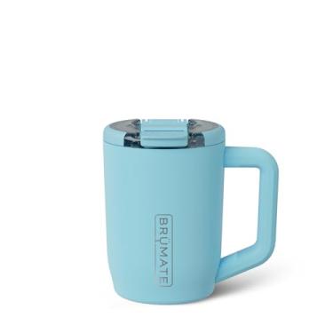 Imagem de BrüMate Müv - Caneca de café isolada 100% à prova de vazamento de 425 g com alça e tampa - Caneca de viagem de café de aço inoxidável - Xícara de café de parede dupla (geleira)