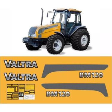 Imagem de Kit Adesivos Faixa Compatível Trator Valtra Bm120+ Etiquetas - ORAJET