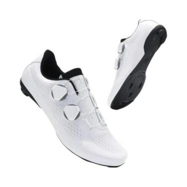 Imagem de Tênis De Ciclismo Masculino Branco Para Estrada, Sapatos SPD, Calçados