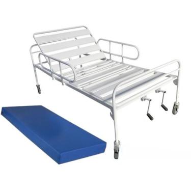 Imagem de Cama Hospitalar Manual Simples 5 Posições com Colchão para Idoso - VCH
