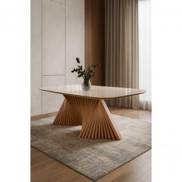 Imagem de Mesa De Jantar Com Base Escultural 2,20x100 Opala Harmonia