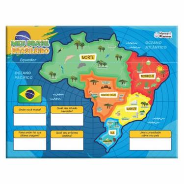 Imagem de Kit Quadro Mapa do Brasil + Quebra Cabeça - Meu Brasil Brasileiro - Ho
