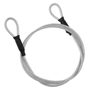 Imagem de Cabo de segurança de 5 mm, cabo de trava de bicicleta de 1,2 m, cabos de segurança revestidos de vinil de aço trançado com extremidades em laço elo de corrente de bicicleta de aço flexível para