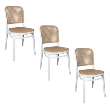 Imagem de Oficial Webshop - Kit 3 Cadeiras de Jantar Roma para Sala e Cozinha - Branco