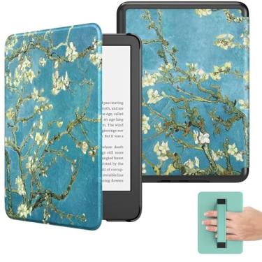 Imagem de MoKo Capa para eBook 15.2 cm (11ª geração-2024/2022), capa leve com alça de mão despertar/hibernar automática para E-Reader 11ª geração 2024, não serve para Kobo Aura 2/Notável, flor de damasco